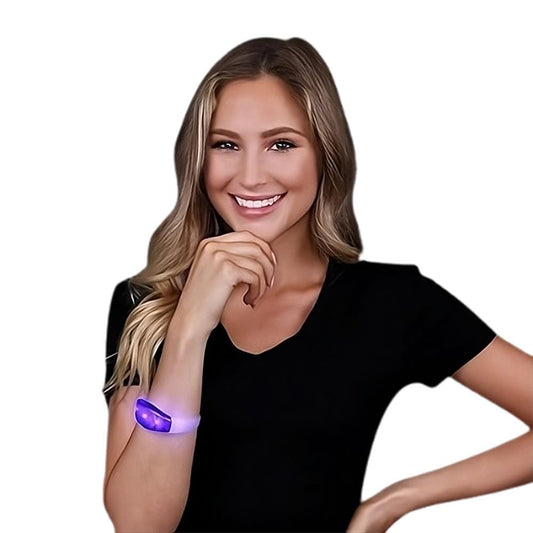 Sound Activated Purple LED Bracelet Wristbands for Concerts