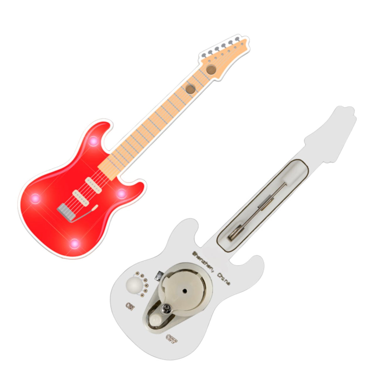 Red Guitar Flashing Body Light Lapel Pins