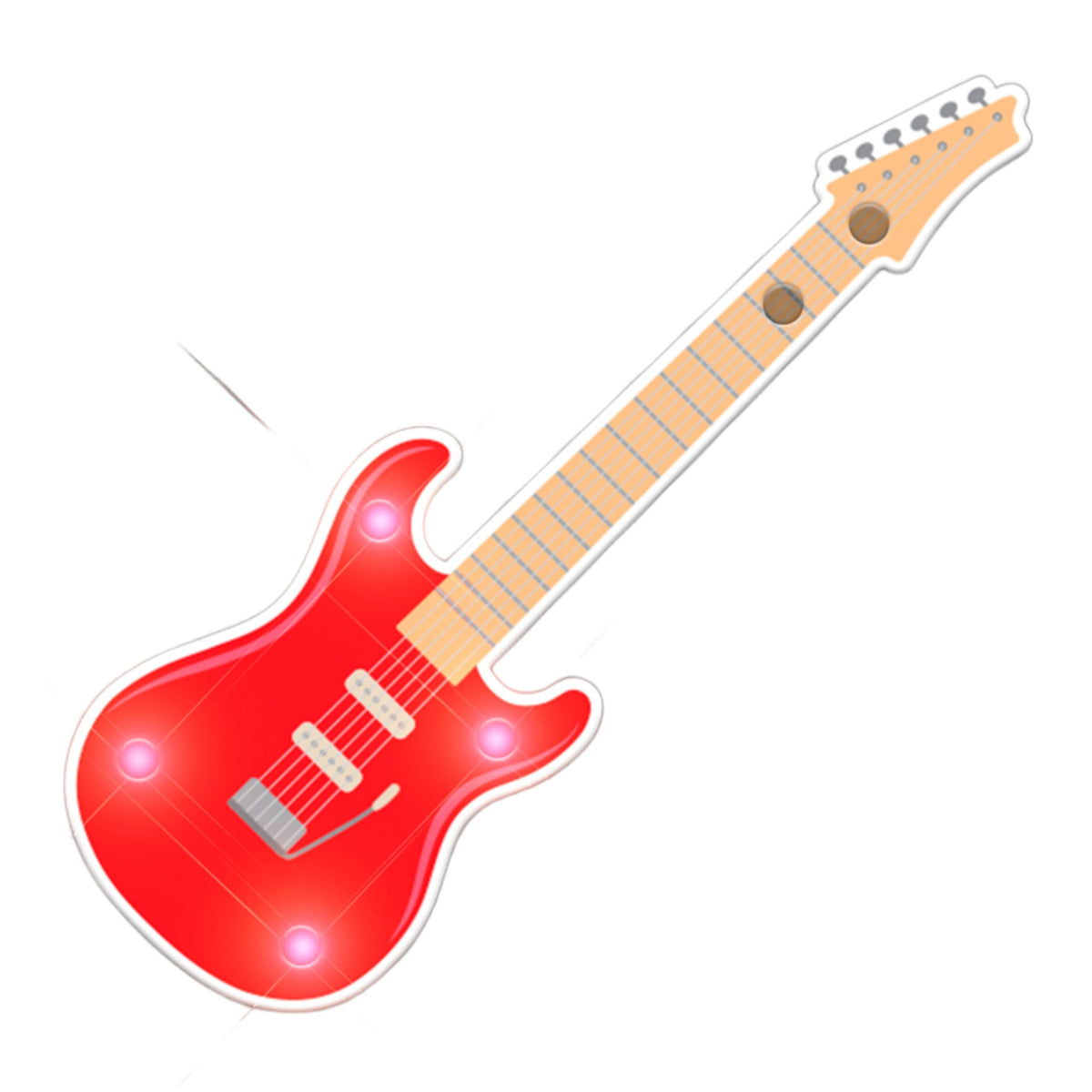 Red Guitar Flashing Body Light Lapel Pins