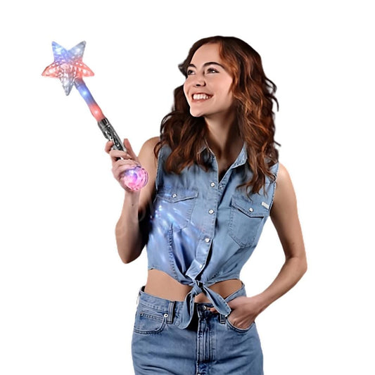 Light Up Patriotic Super Star Jumbo Wand