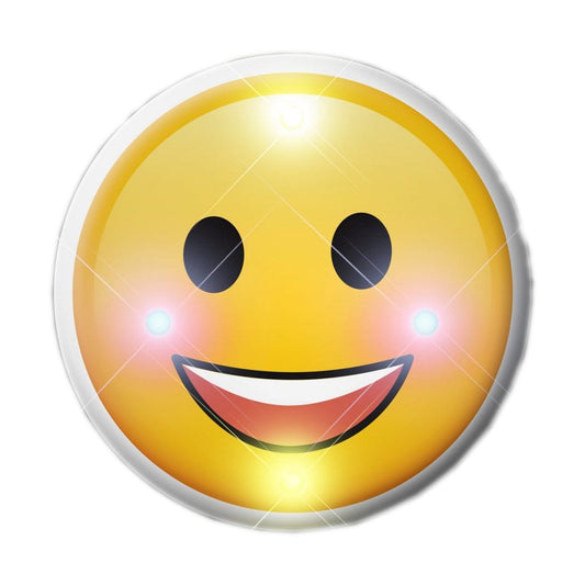 Classic Face Emoji Light Up LED Party Pin