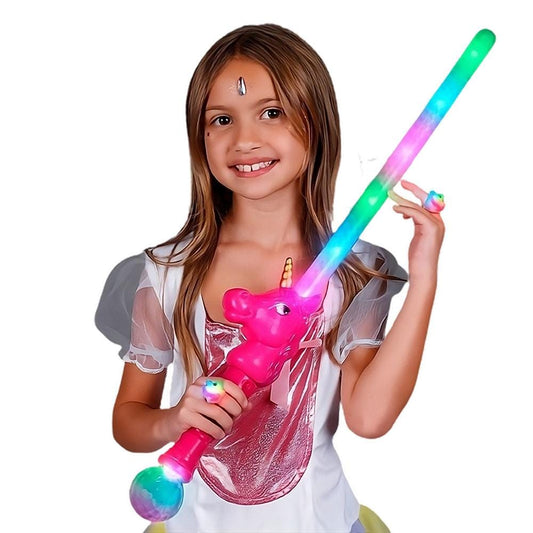 Light Up Multicolored Unicorn Sword with Prism Ball