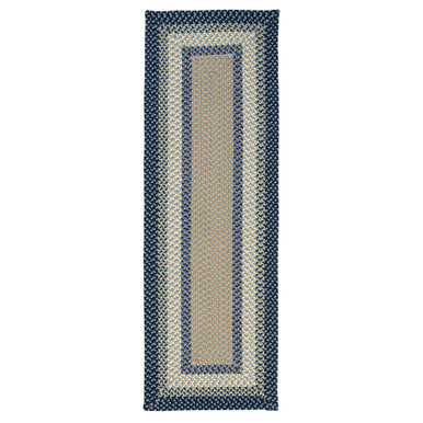Blue Burst Colonial Mills Montego Runners Braided Rugs Made in the USA