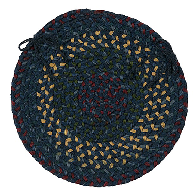 Indigo Colonial Mills Midnight Chair Pads Braided Chair Pads Made in the USA