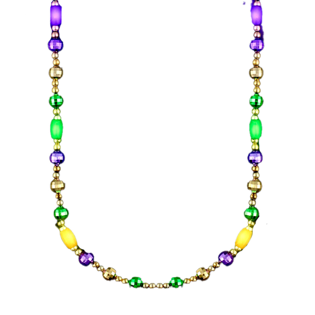 Disco Glam Edition Metallic Mardi Gras Beads Necklace with 6 LED Lights