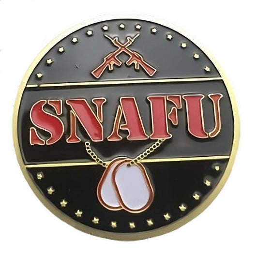 FUBAR SNAFU Military Flipping Challenge Gold Plated Coin