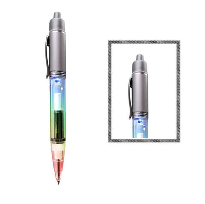 Silver Barrel Multi Colored LED Pen
