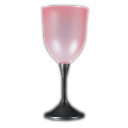 LED Frosted Wine Glass with Black Base