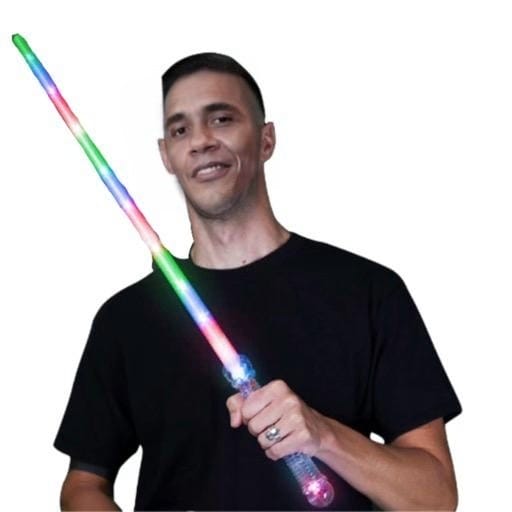 LED Red Blue Green Multicolor Lightsaber with Prism Ball