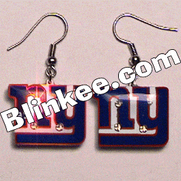 New York Giants Pierced Flashing Earrings