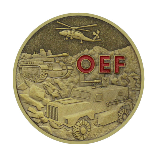 OEF Operation Enduring Freedom Combat Veteran Commemorative Gold Plated Coin