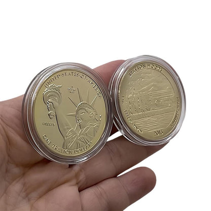 One Trillion Dollar Statue of Liberty Tribute Gold Plated Coin
