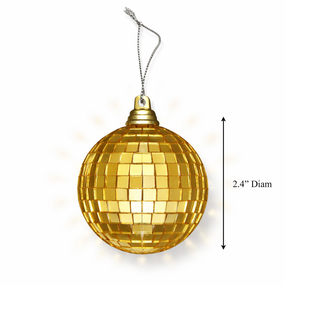 Unlit Mini Gold Mirror Disco Ball Ornaments