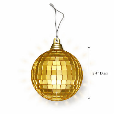 Unlit Mini Gold Mirror Disco Ball Ornaments