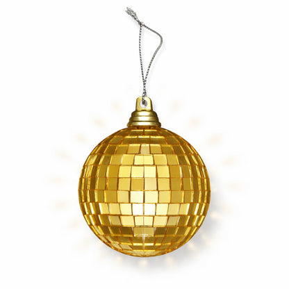 Unlit Mini Gold Mirror Disco Ball Ornaments