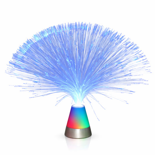 Bright Blue Fiber Optic Centerpiece with Color Changing Base