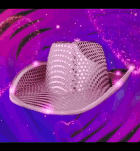 LED Flashing Cowboy Hat with Pink Sequins Pack of 2