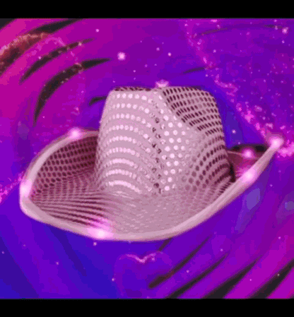 LED Flashing Cowboy Hat with Pink Sequins Pack of 2
