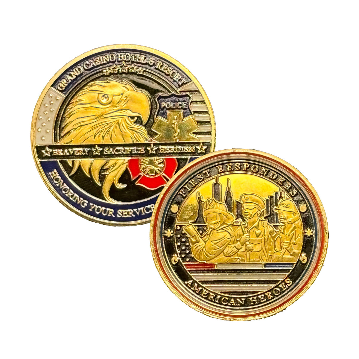 Police First Responders American Heroes Gold Plated Coin