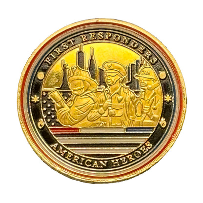 Police First Responders American Heroes Gold Plated Coin