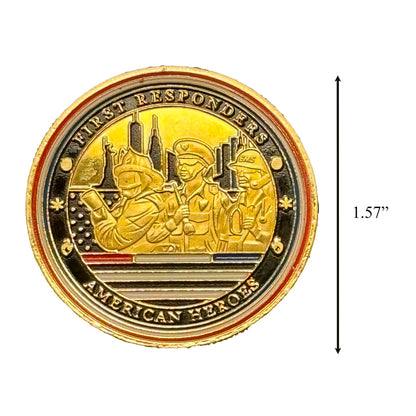 Police First Responders American Heroes Gold Plated Coin
