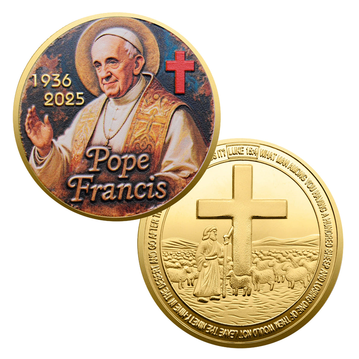 Pope Francis Tribute Commemorative Gold Plated Coin