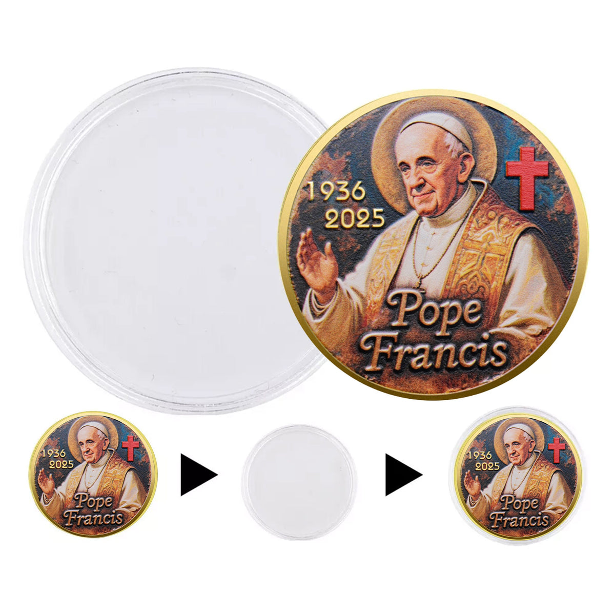 Pope Francis Tribute Commemorative Gold Plated Coin