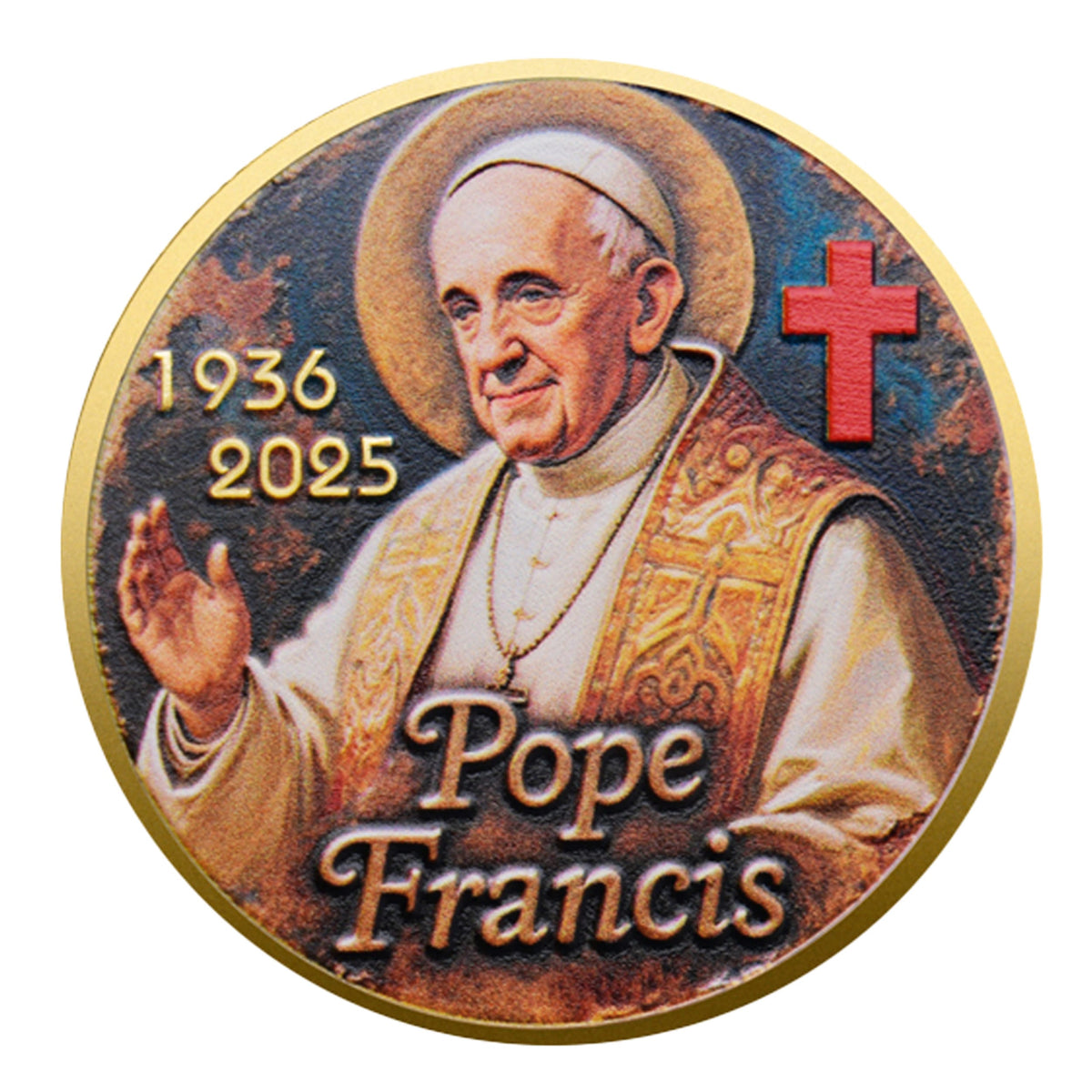 Pope Francis Tribute Commemorative Gold Plated Coin