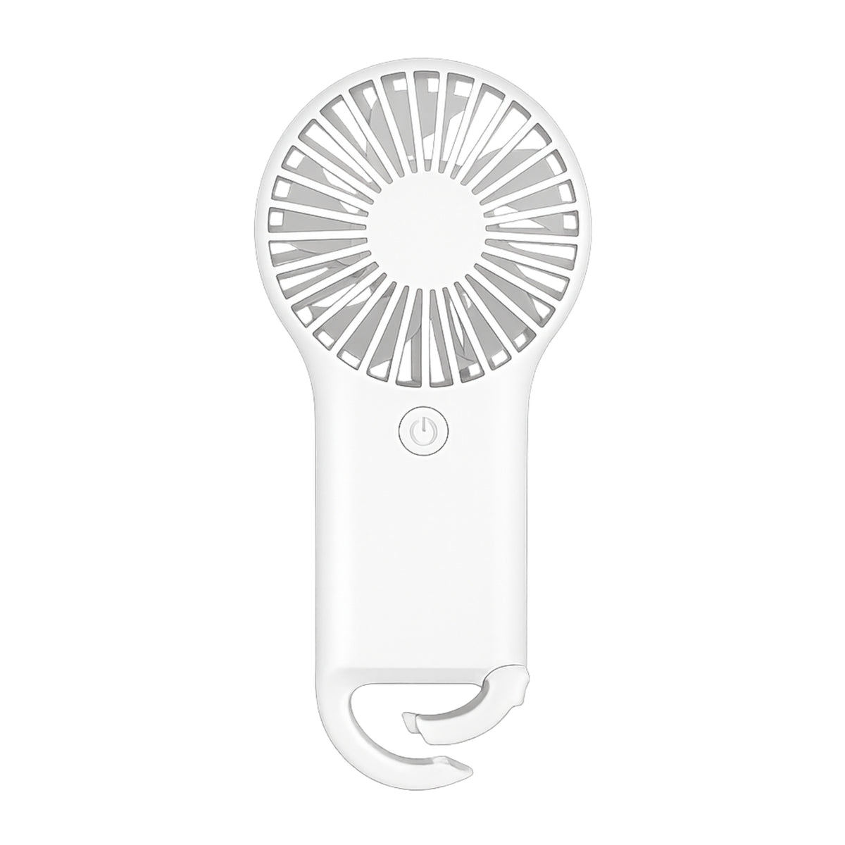 Portable 2 Speed White Mini Fan with Built In Carabiner Clip