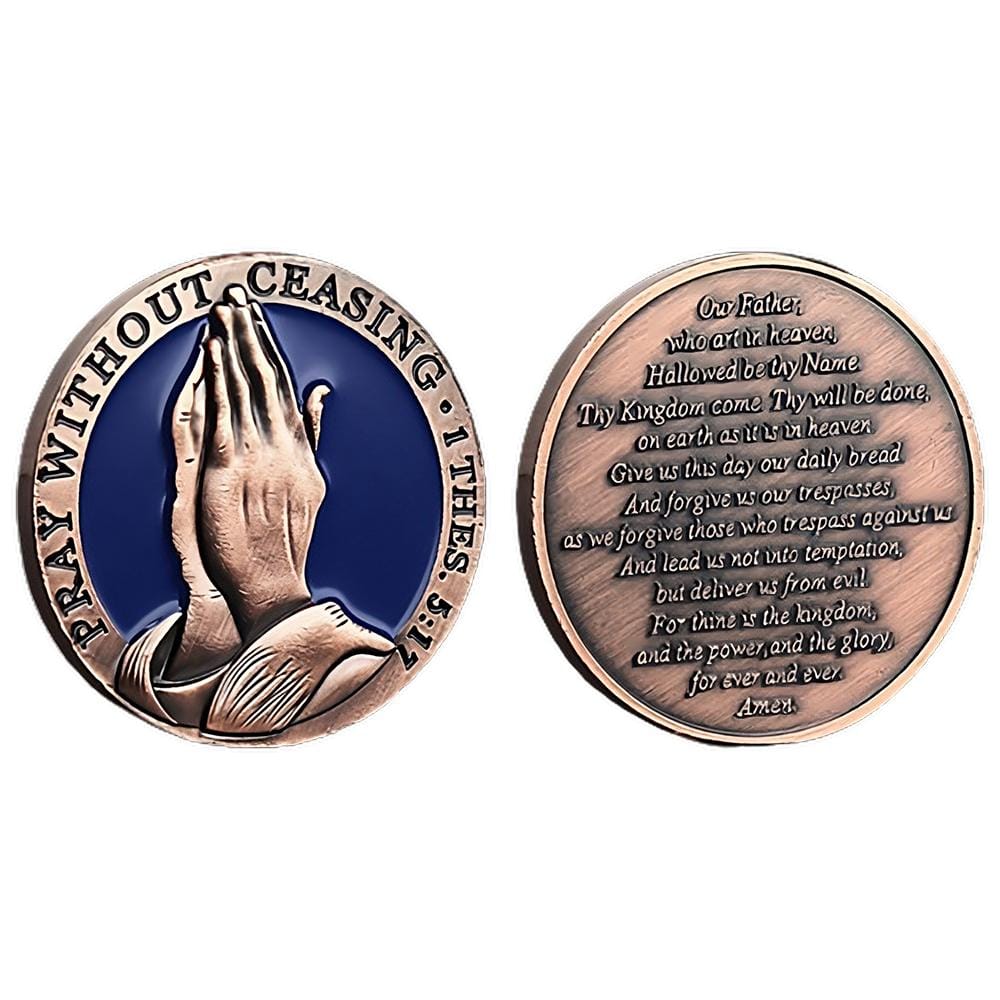 Pray Without Ceasing 1 Thessalonians 5:17 Christian Jesus Blessing Coin