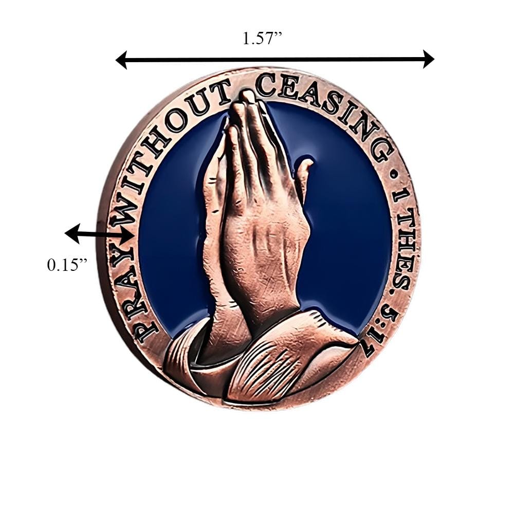 Pray Without Ceasing 1 Thessalonians 5:17 Christian Jesus Blessing Coin