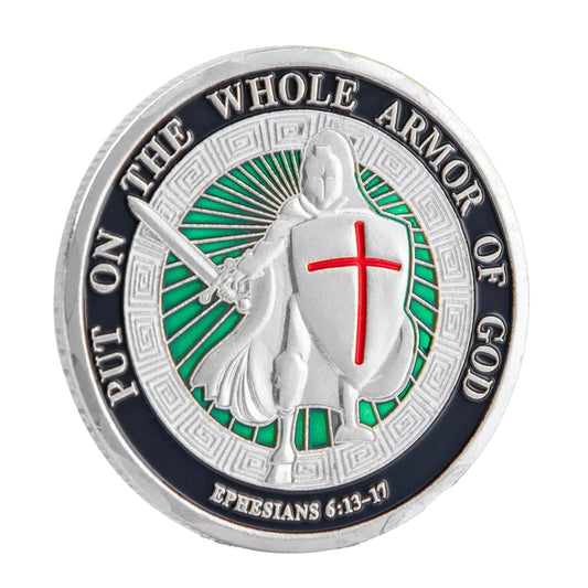 Put on the Whole Armor of God Christian Silver Plated Coin