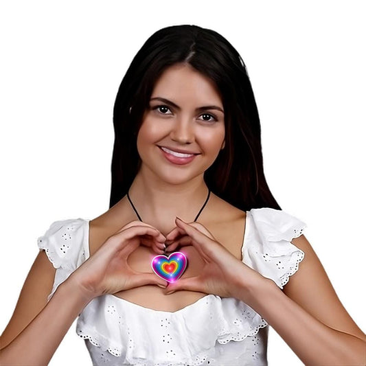 Flashing Retro Love Rainbow Heart Pendant Necklace