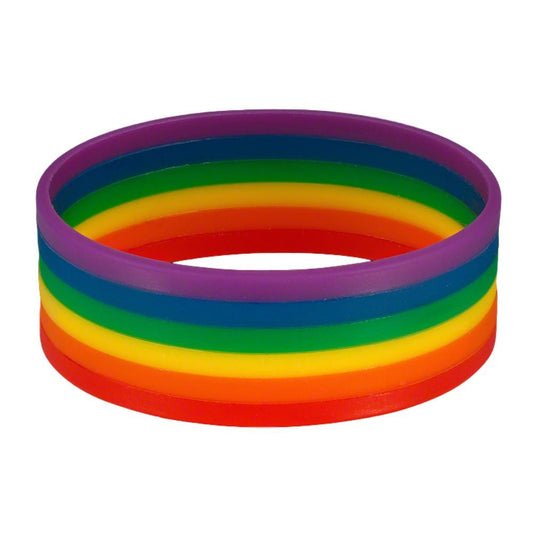 Non Light Up Rainbow Silicon Rubber Bracelet