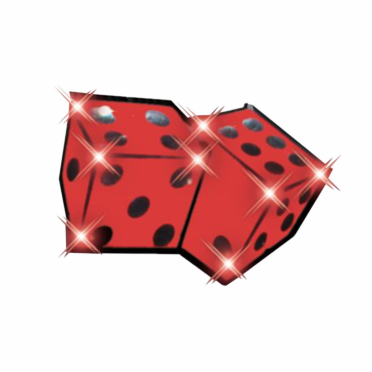 Dice Flashing Battery Operated Body Light Lapel Pins