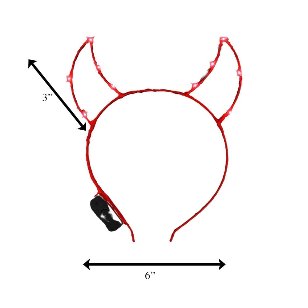 Light Up Devil Horn Starlight Red Headband for Halloween