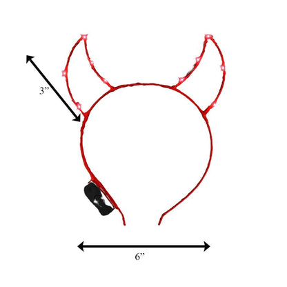 Light Up Devil Horn Starlight Red Headband for Halloween