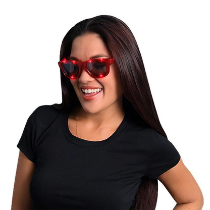 Red LED Nerd Glasses