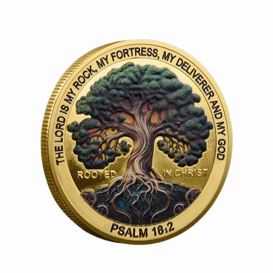 Rooted in Christ Gold Plated Christian Collectible Perfect Religious Coin
