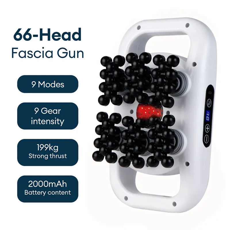 48/66-Head Fascia Gun High Frequency Vibration Body Fascia Massage Gun Back Waist Massager Tool Neck Shoulder Fascia Masajeador