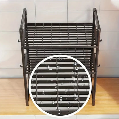 New Year: Heavy-Duty Adjustable/Stackable/Foldable Telescopic Upright Storage Rack/Microwave Stand - Multiple Models Available, Sturdy Metal Countertop Rack with Upper and Lower Shelves, Space-Saving Microwave Top Shelf and S