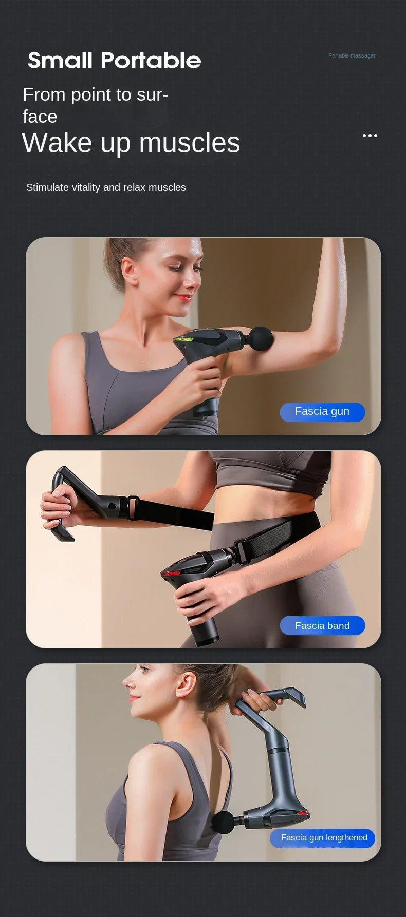 Hot Selling Multifunctional Muscle Relaxation Long-handle Massage Gun Remission Deep Tissue Percussion Body Electric Massage Gun