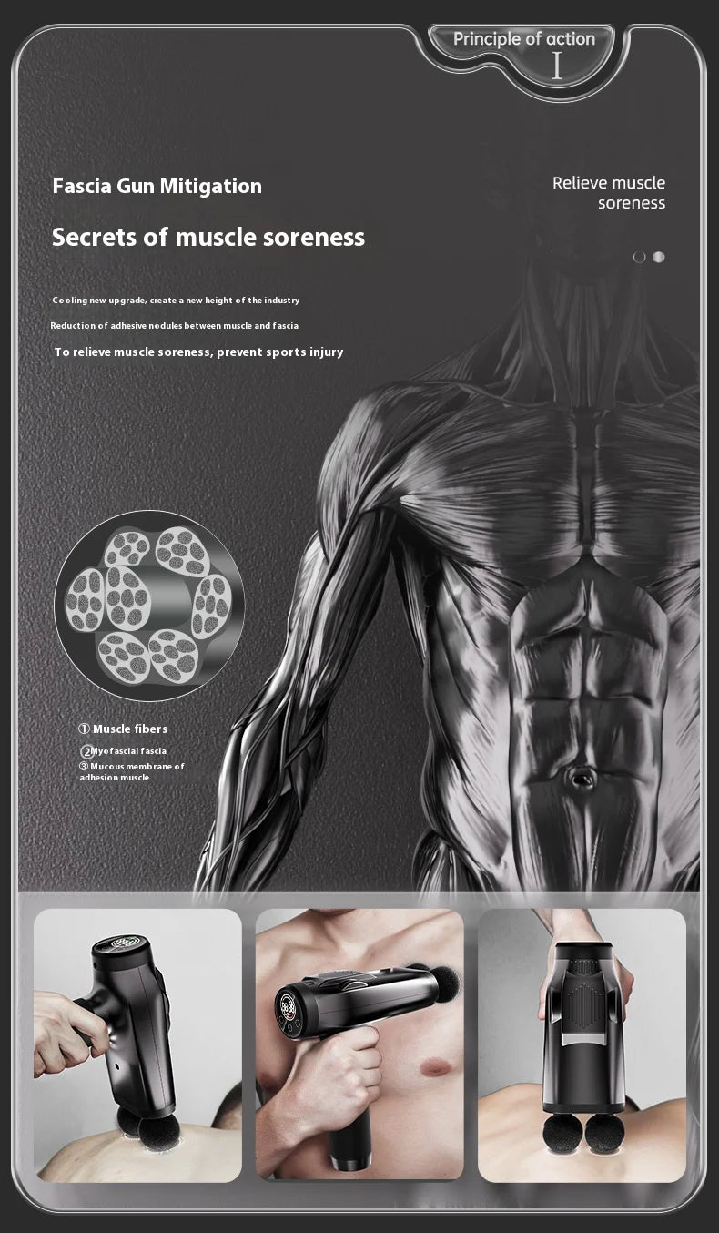 Double Head Handheld Mini Massager Gun with Deep Tissue Percussion Muscle Massage Gun Multifunctional Rechargeable Fascial Gun