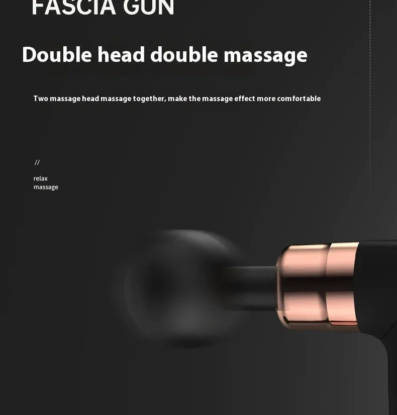 New Products 6 Gears Fascial Gun Double Head Mini Massage Gun Cordless Deep Tissue Vibration Muscle Massage Gun with LED Display