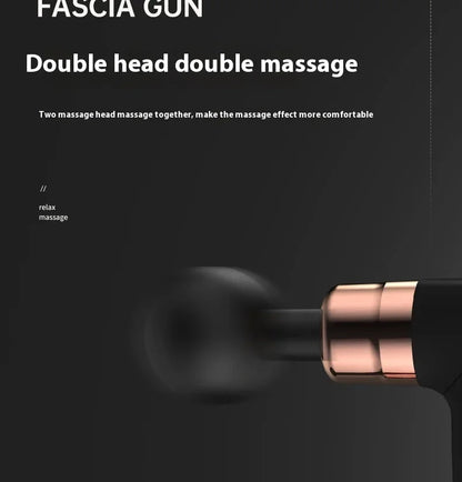 New Products 6 Gears Fascial Gun Double Head Mini Massage Gun Cordless Deep Tissue Vibration Muscle Massage Gun with LED Display