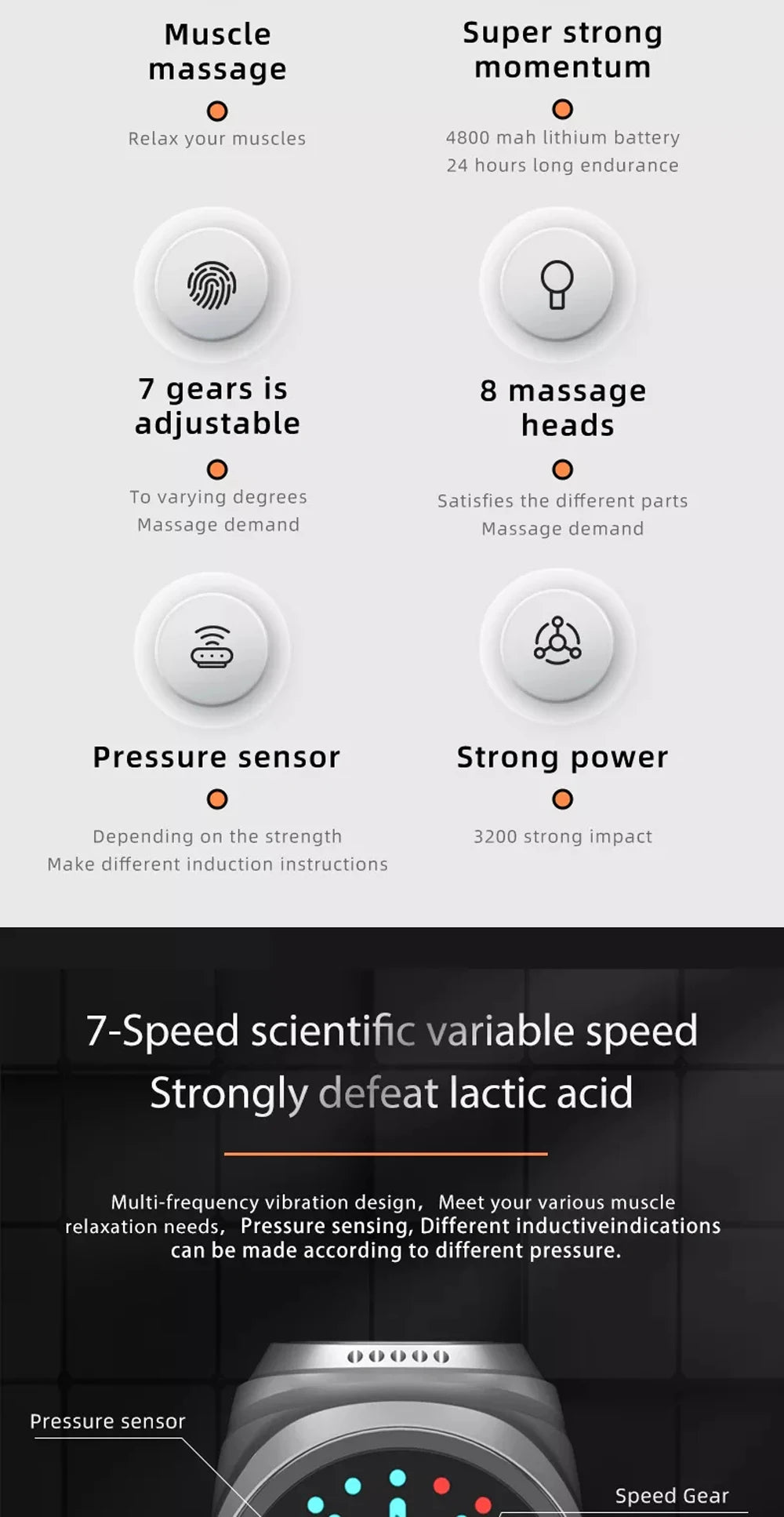 Professional Fascia Gun 4800mAh Deep Tissue Percussion Vibrat Massage Gun Fitness Back And Neck Muscle Relaxation Massager