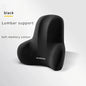 1pc Memory Foam Seat Cushion Set - 2-in-1 Lumbar & Seat Pillow for Office/Car,Grey & Black, Holiday Gift for Back Pain Relief