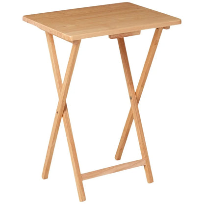 Indoor Folding TV Tray Table Portable Lightweight Solid Rubberwood Space Saving Easy Storage No Assembly Required Compact Design