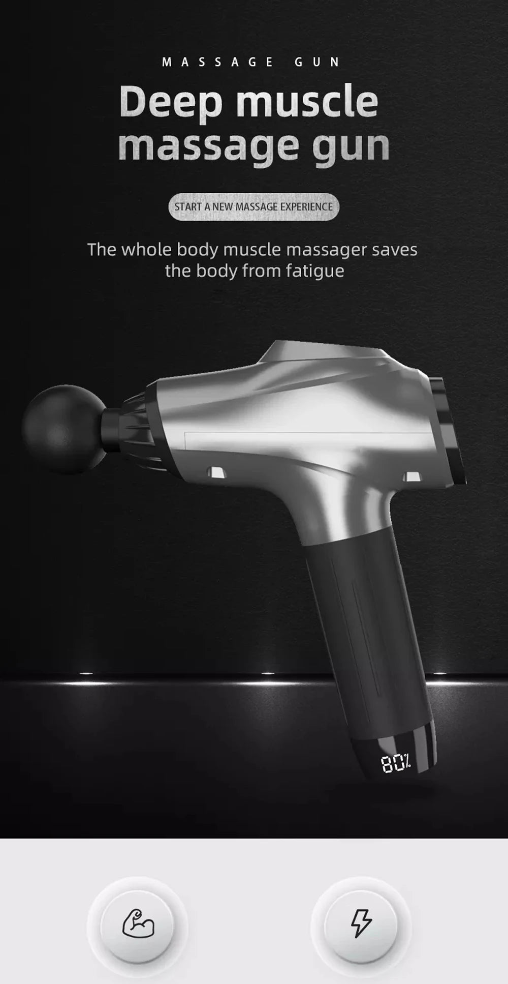 Professional Fascia Gun 4800mAh Deep Tissue Percussion Vibrat Massage Gun Fitness Back And Neck Muscle Relaxation Massager