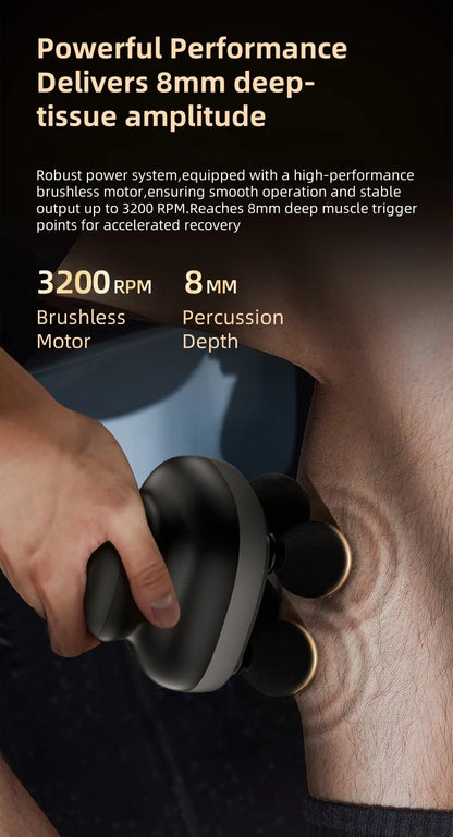 4-Heads Handheld Fascia Gun Electric Deep Tissue Body Massager Professional Muscle Massager Tool Portable for Myofascial Release